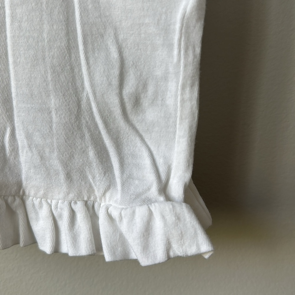 Girl’s Lilly Pulitzer White Casual Cotton Ruffle Hem Shirt S (4-5) - Picture 2 of 6